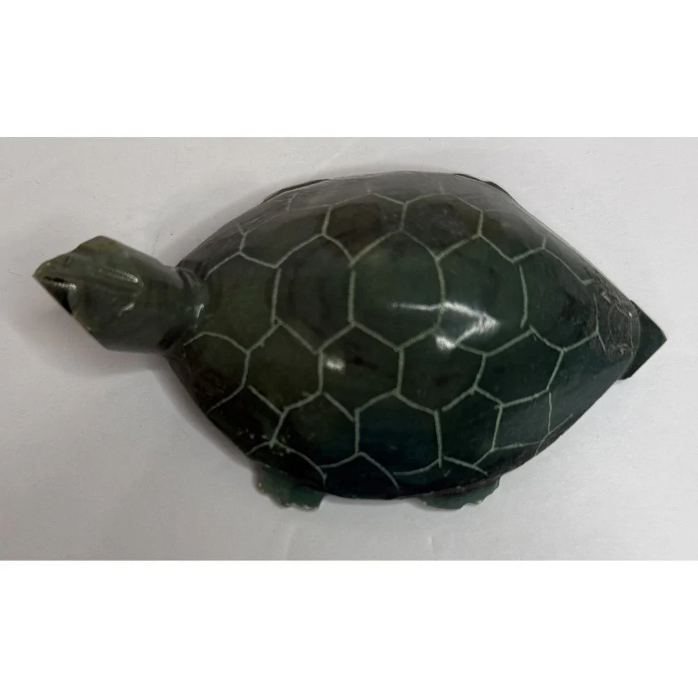 Handcrafted Stone Jade SEA TURTLE Figurine Carving Sculpture 4
